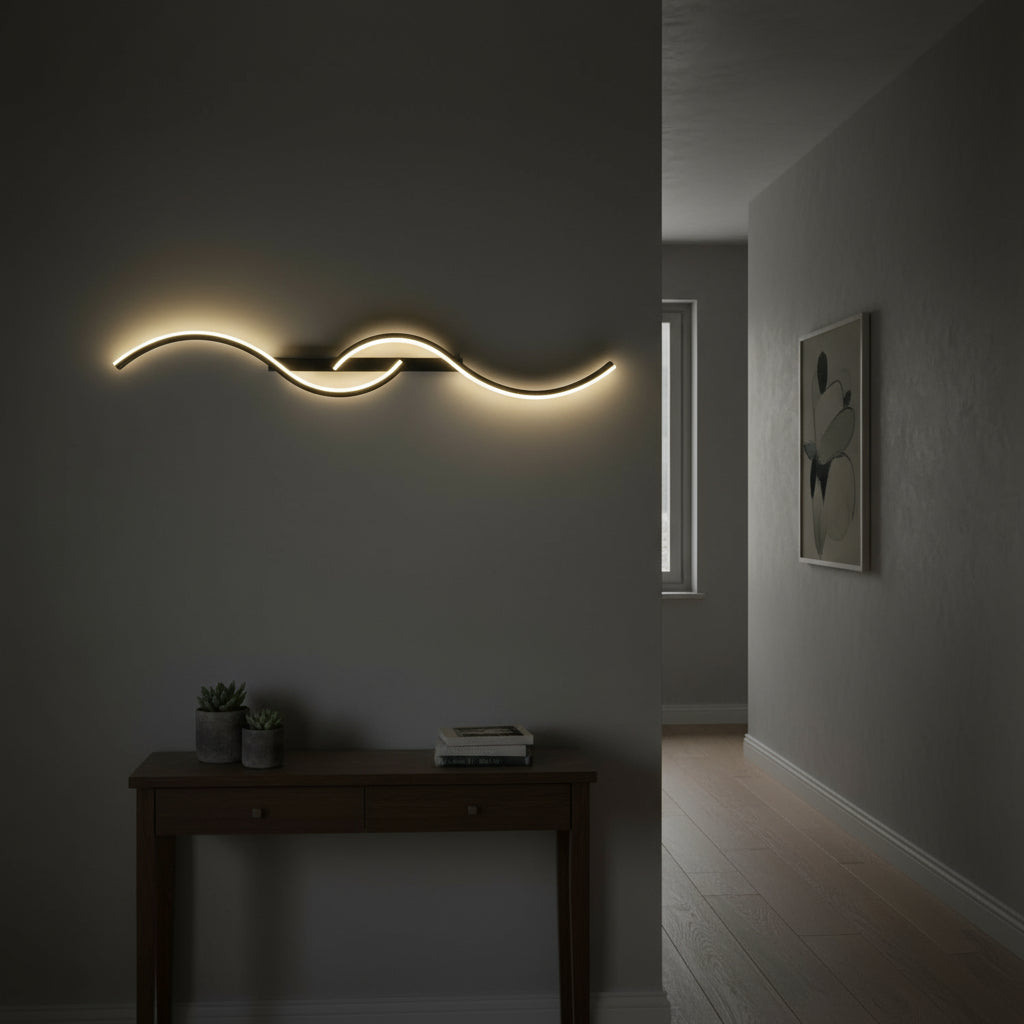 Contemporary LED Wall Light | Curved Aluminum Silicone Sconce Indoor Lighting