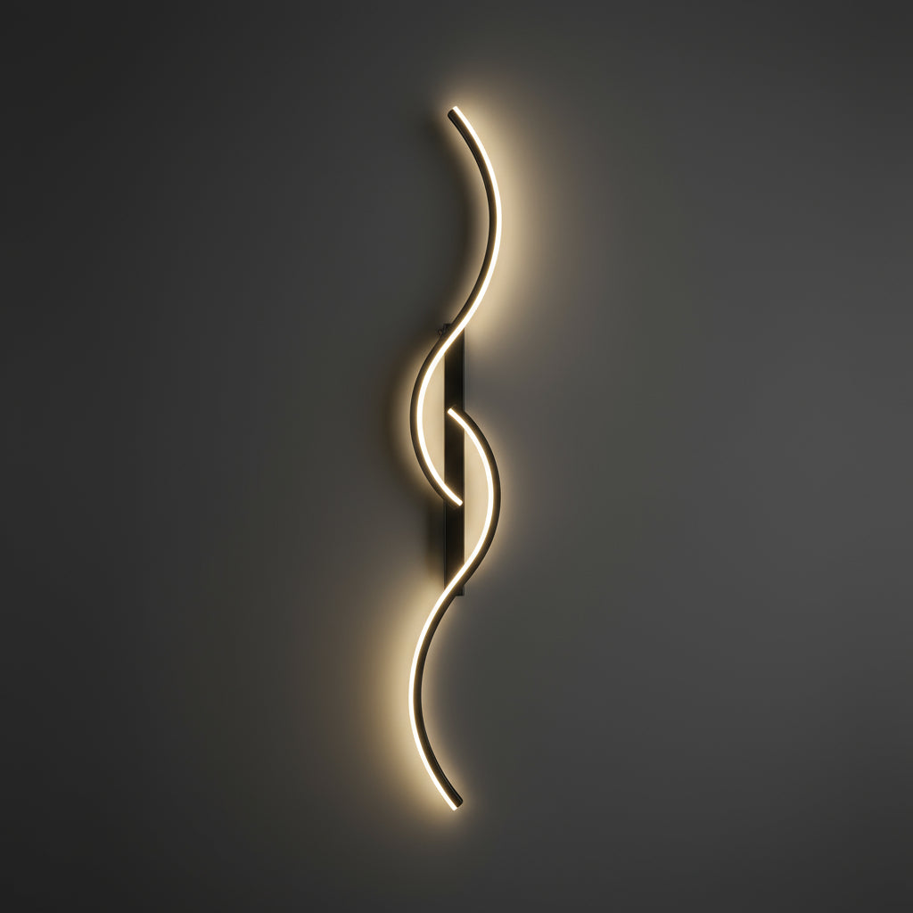 Contemporary LED Wall Light | Curved Aluminum Silicone Sconce Indoor Lighting