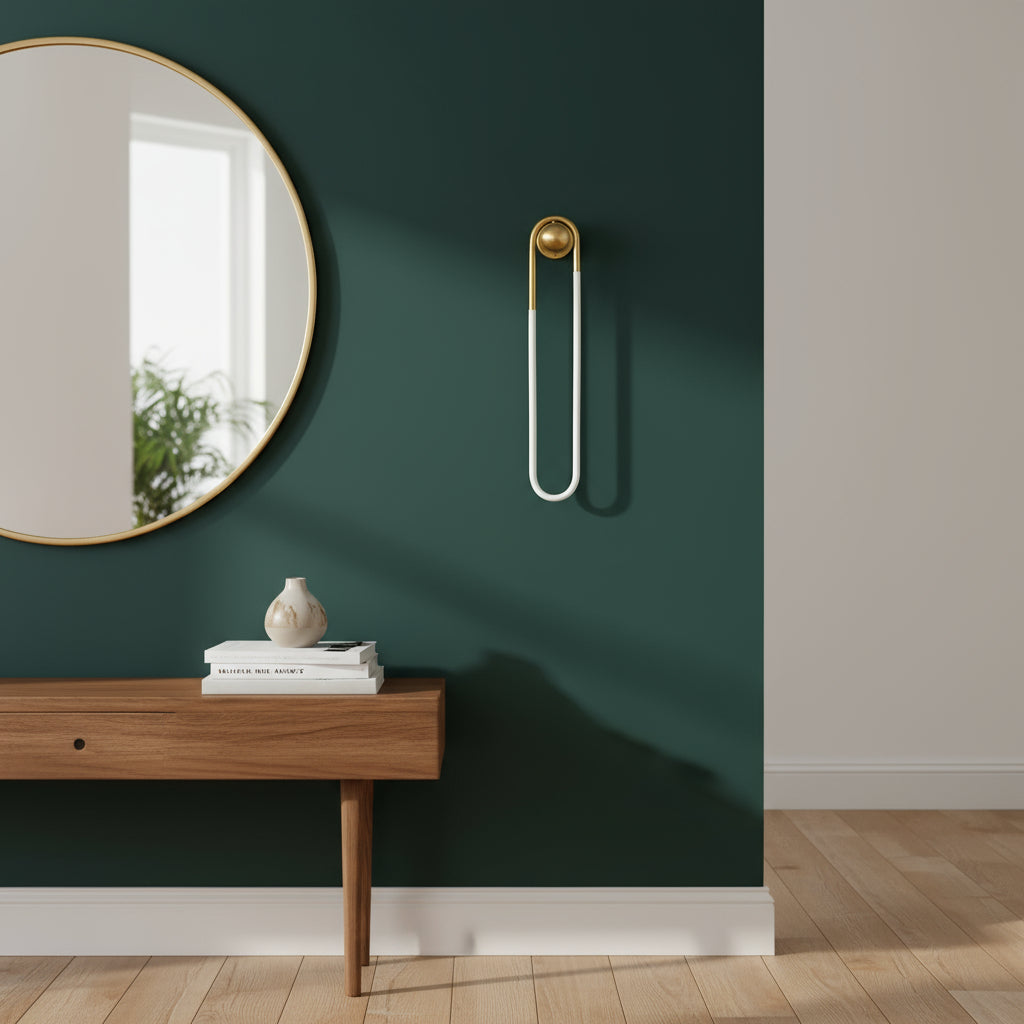 Brass Wall Light | Globe Glass Sconce Vertical Rod Living Room Indoor