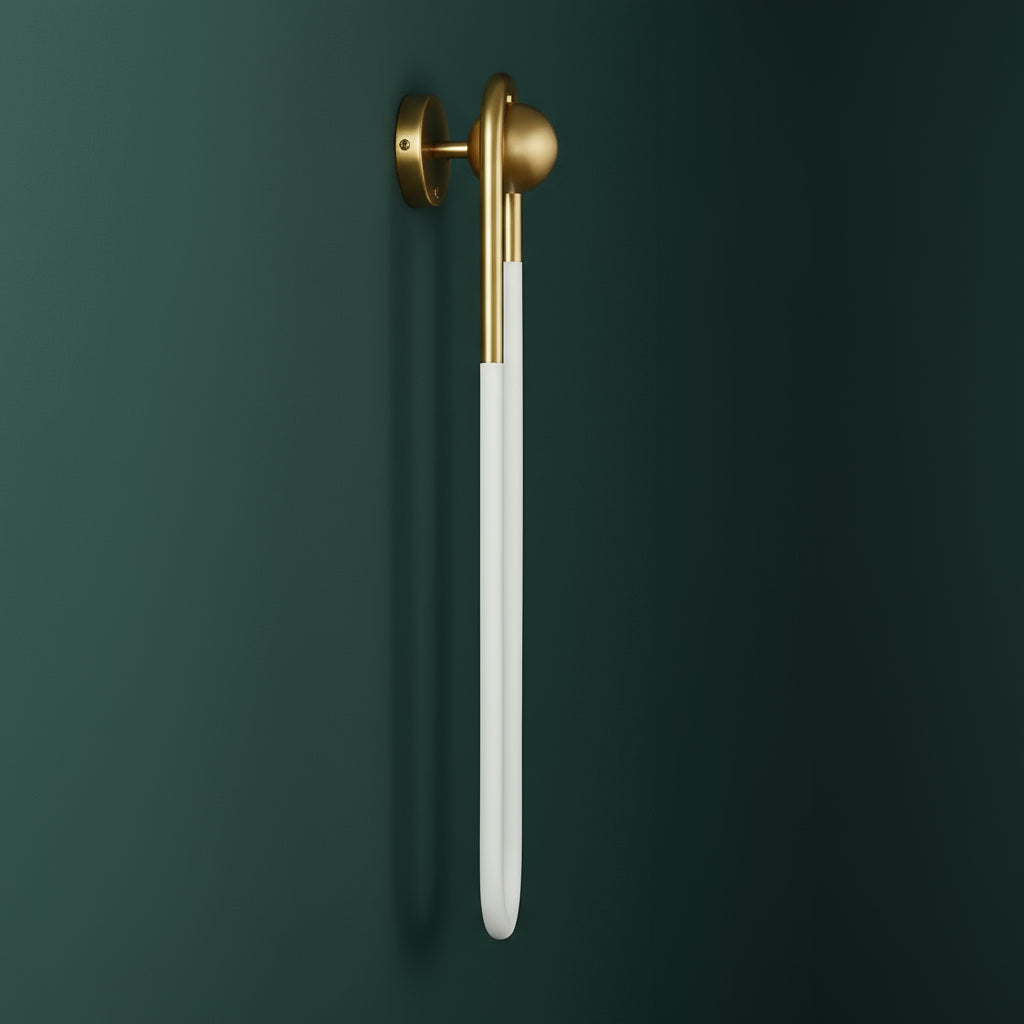 Brass Wall Light | Globe Glass Sconce Vertical Rod Living Room Indoor
