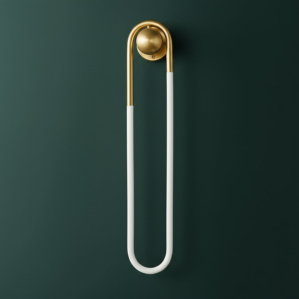 Brass Wall Light | Globe Glass Sconce Vertical Rod Living Room Indoor