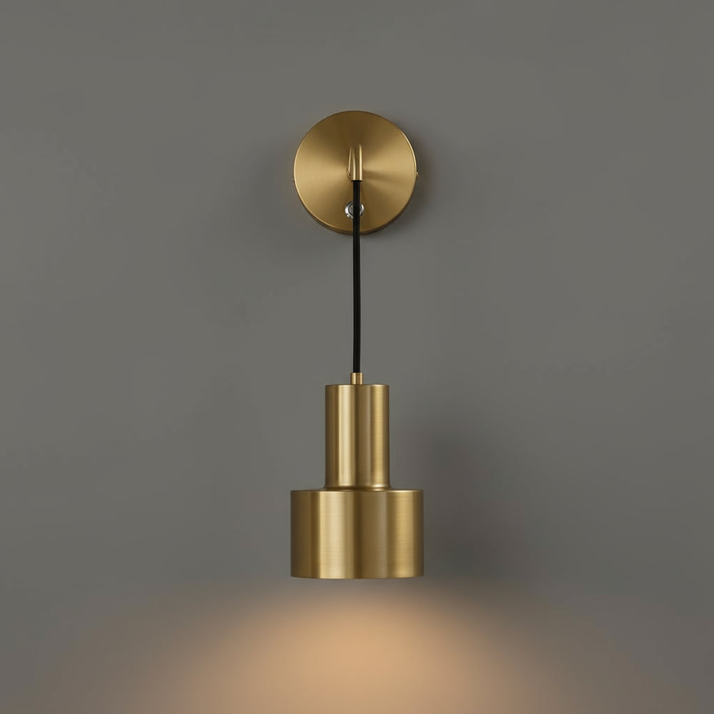Brass Wall Light | Adjustable Black Cylinder Sconce Mount Plate Indoor Lighting