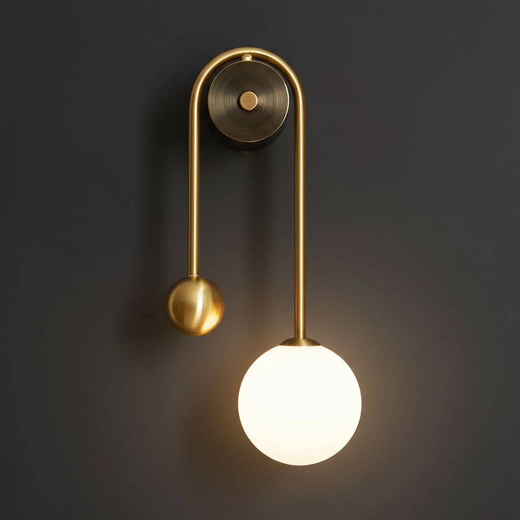 Antique Brass Wall Light | Balanced Modern Dual Globe Sconce Living Room Bedroom