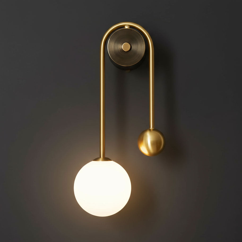 Antique Brass Wall Light | Balanced Modern Dual Globe Sconce Living Room Bedroom