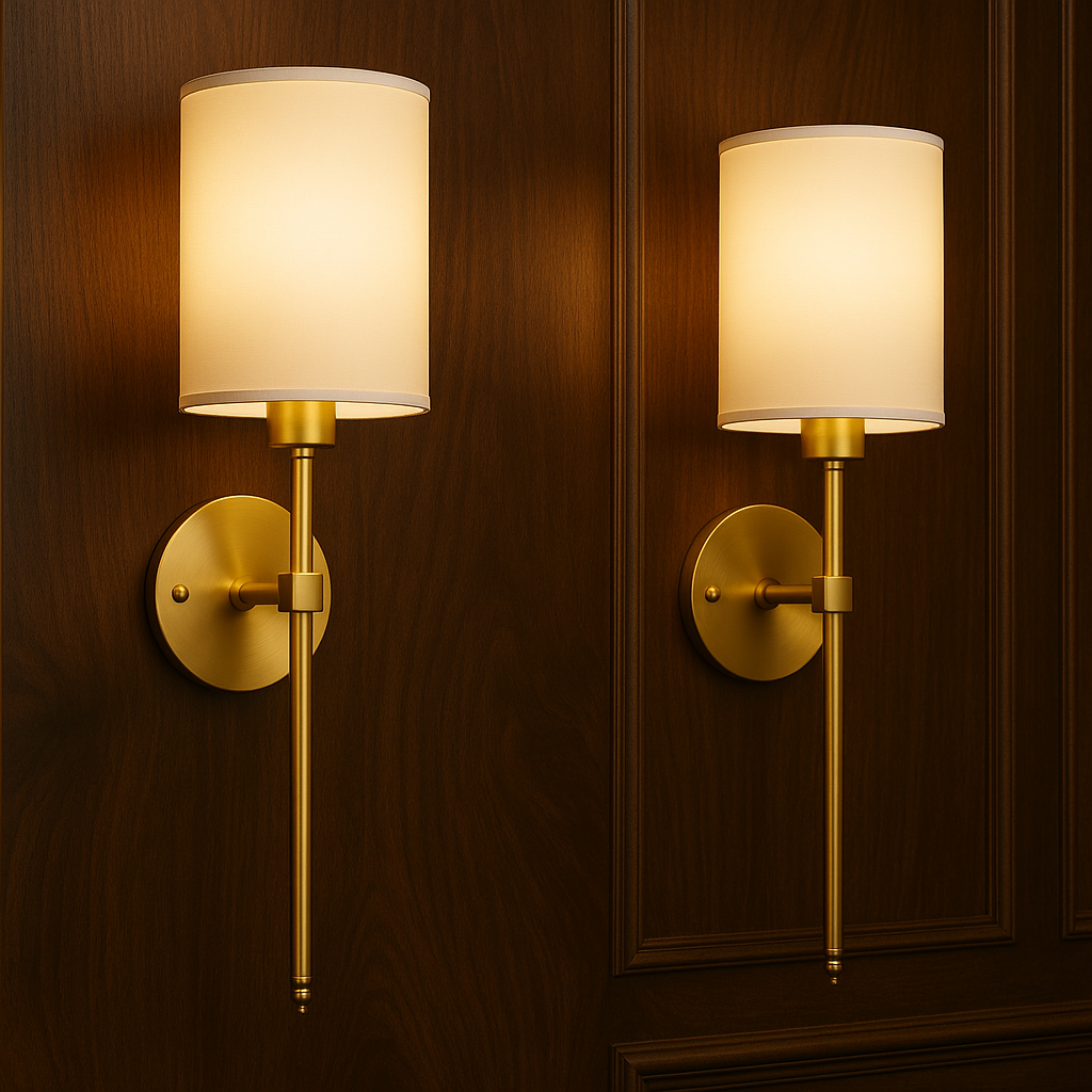 Rechargeable Wall Light | Cylindrical Fabric Shade Sconce Battery Operated Bedroom