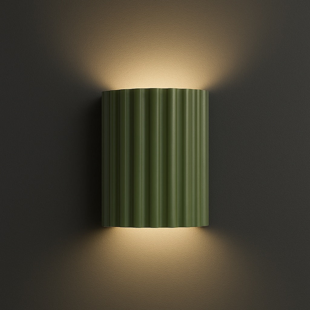 Modern Wall Light | Ribbed Resin Cylinder Sconce Indoor Lighting