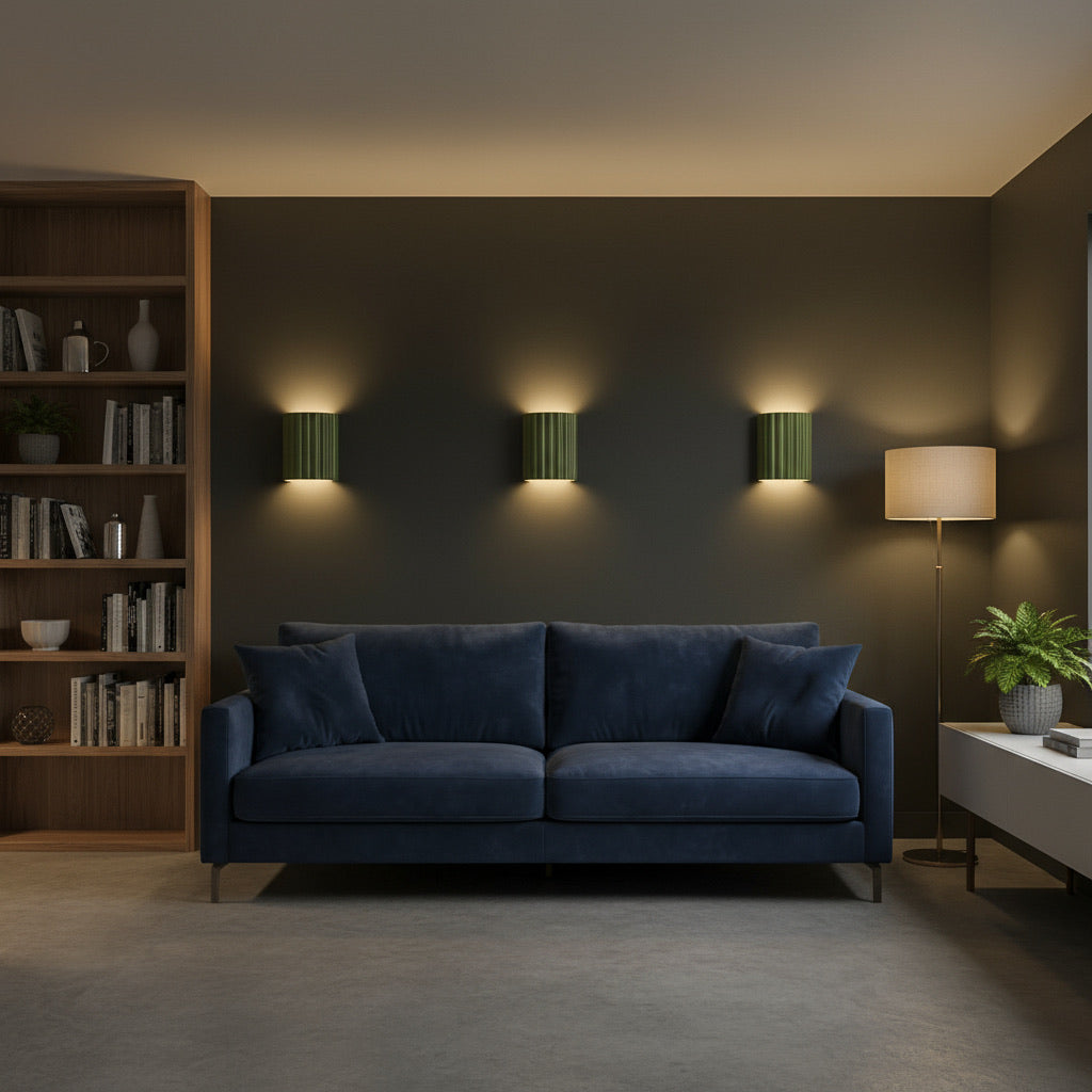 Modern Wall Light | Ribbed Resin Cylinder Sconce Indoor Lighting